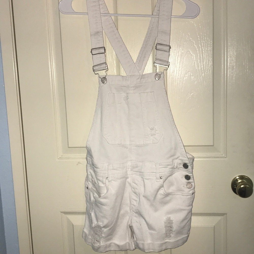 White Charlotte Russe Overall Shorts